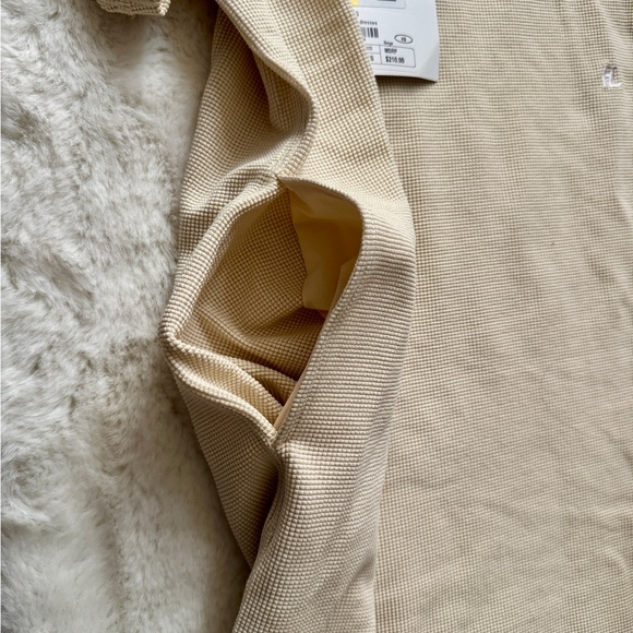 Helmut Lang Ivory Waffle Knit Collar Pockets Mini Polo Shirt Dress XS NWT - Picture 6 of 7